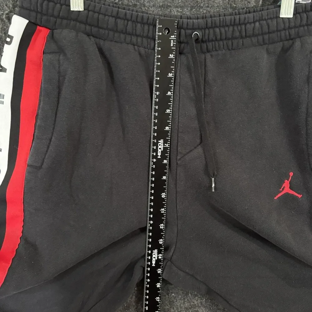 Jordan Joggers Men's XL Black Fleece Sweatpants Side Stripe Nike BQ5664-010